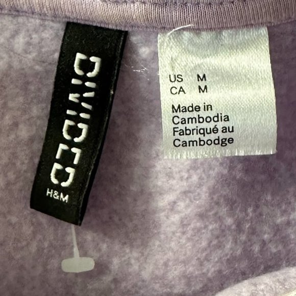 H&M Light Purple Cropped Zip-Through Hoodie (Medium) - Picture 4 of 8